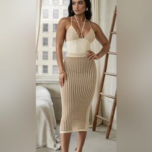 JLUXLABEL Summer Bliss Black and nude crochet set